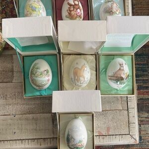 Noritake White and Green Holiday Ornaments